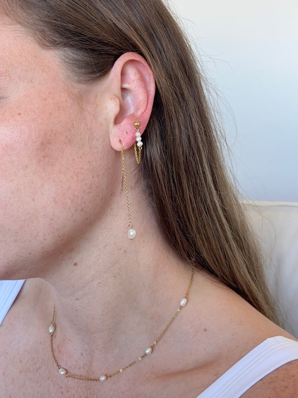 Pearl Chain Earrings