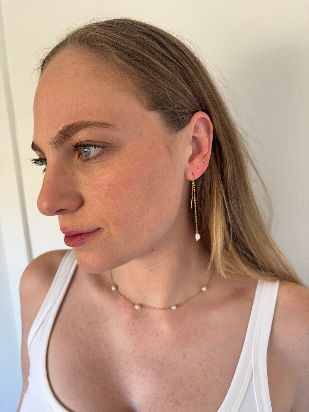 Pearl Thread Earrings