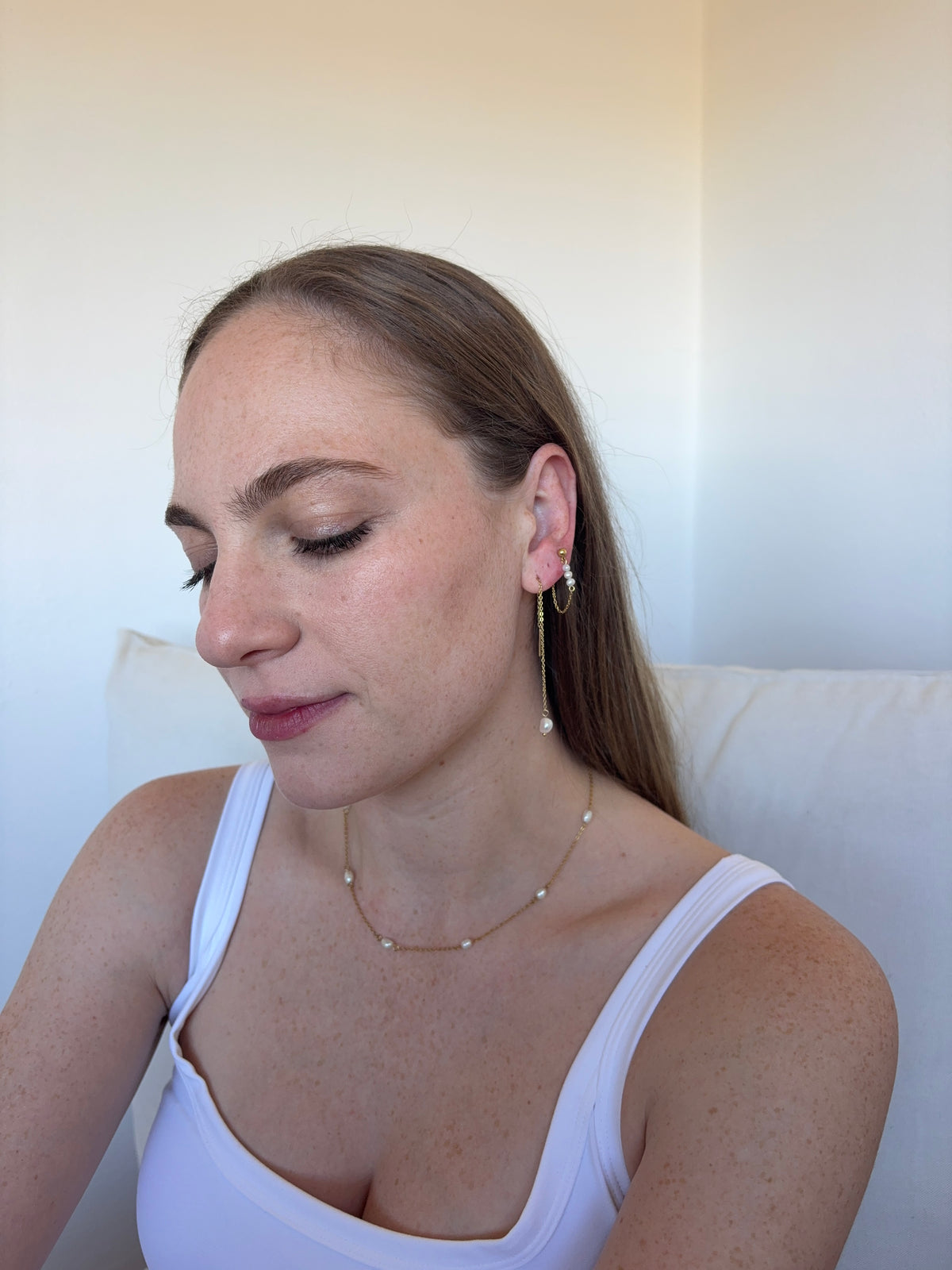 Pearl Thread Earrings